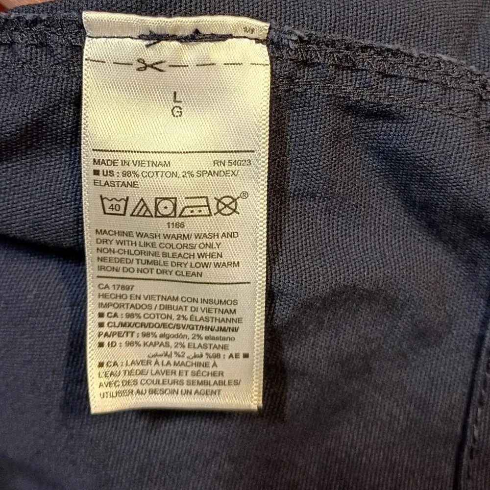 Old Navy Field Jacket Womens L Blue Chore Zip Up Twill Waist Tie Outdoor Utility